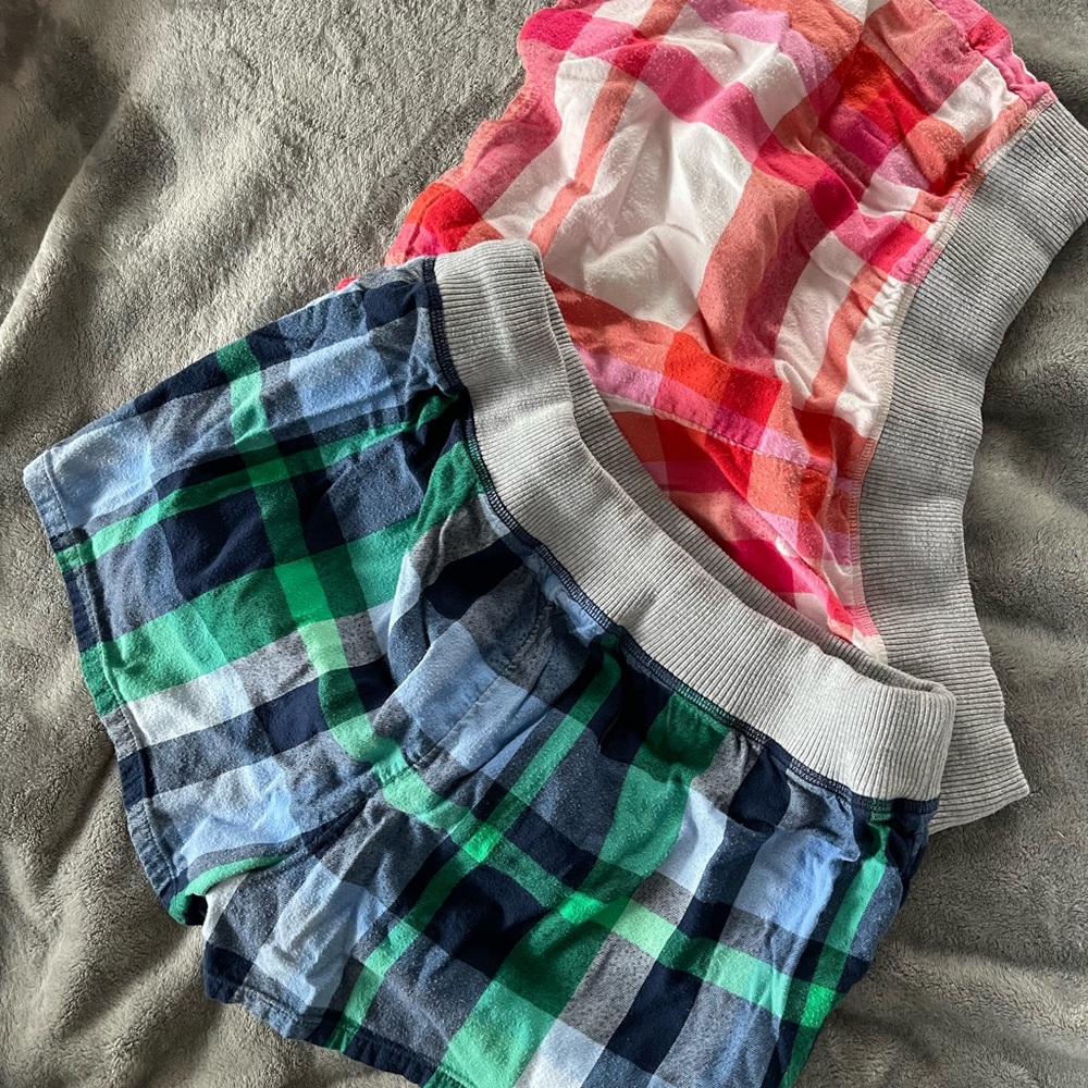Flannel pj shorts